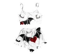 Generisch Spooky Vest Pajama Set Halloween Spooky Pajamas Womens Uminous Pajama Set for Spooky Season Soft Flannel Pajamas Sets with Print Glow-in-The-Dark Stretch, Pajamas B3-blanco, L