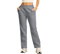 Generisch Sporthose Damen Lang Baumwolle, Jogginghose Damen Baggy Elastische Taille Laufhose Einfarbig Fleecehose Gerade Bein Freizeithose Loose Fit Yogahose Elegante Wanderhose Outdoor Sweatpants