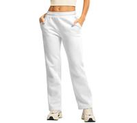 Generisch Sporthose Damen Lang Baumwolle, Jogginghose Damen Baggy Elastische Taille Laufhose Einfarbig Fleecehose Gerade Bein Freizeithose Loose Fit Yogahose Elegante Wanderhose Outdoor Sweatpants