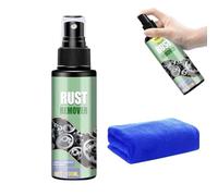 Generisch Spray eliminador de óxido para metal, 100 ml, spray de limpieza de acción rápida, eliminador de polvo de hierro con paño, para mantenimiento de coche, cadena de bicicleta, muebles de jardín