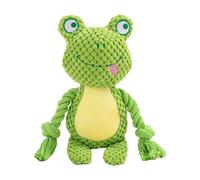Generisch Squeaky Plush Rope Dog Toy Set | Fox Frog Elephant Interactive Tug-of-War Chew | Mezcla de algodón Pet Training Tether | Durable Animal-Shaped Plaything for Puppies