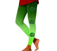 Generisch St Patrick Day Disfraz Mujer Saint Patrick Leggings Casual Estampado Delgado Elástico Largo Botín Pantalones, verde, S