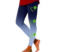 Generisch St Patrick Day Disfraz Mujer Saint Patrick Leggings Casual Estampado Delgado Elástico Largo Botín Pantalones, marine, S