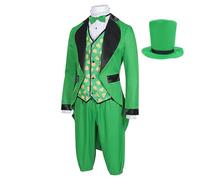 Generisch St Patricks Day Costume Suit,Adult Green Leprechaun Costume Suit | Multi-Purpose Cosplay Costumes for Celebrations, Stage Shows, Pretend Games, Fancy Dress Parties, Birthday Parties