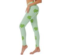 Generisch St Patricks Day Print Pantalones de yoga de cintura alta para mujer Leggings de compresión Yoga Running Fitness Leggings de cintura alta, verde menta, L