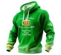 Generisch St Patrick's Day - Sudadera de punto para hombre, diseño texturizado, para ocasiones festivas, comodidad diaria, verde, XL