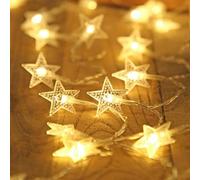 Generisch Star Luminous Girlands - Estrella luminosa impermeable para dormitorio, cuerda de estrella de 10 pies y 20 LED Star Fairy Interior Twinkle Luces navideñas para decoración