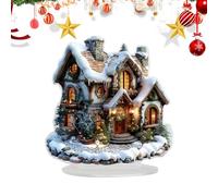 Generisch Statue Plate En Acrylique - Décoration De Noël 2D Père Noël | Pièce Maîtresse Artistique Hivernale Sans Support Pour Décoration De Maison, Bureau, Fêtes, Cadeau Pour Adolescents et Adultes