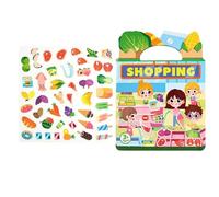 Generisch Sticker Book Reusable Waterproof - Premium Educational Toys Shopping Theme, Moderno, Quiet Books Children, Boys Girls Classroom Preschool Travel | Multiusos Outdoor Indoor Utility