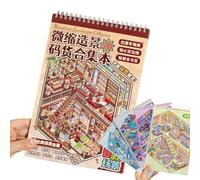 Generisch Sticker Room Scene Book | 3D Visual Aesthetic Reusable Stackable | Decorative Scene Sticker Book | for DIY Craft Activity Building Diary Scrapbook Scenery Landscape Diorama Room House Store