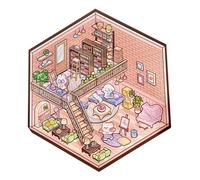 Generisch Sticker Scene - Pegatinas de cuentas de mano | Scrapbook Decals Effect | Make Your Own House Stickers, Hand Account Stickers for Kids - Cabin Scene Decals, Cartoon Small Pet House Decals for