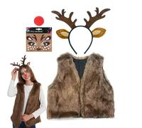 Generisch Sticker Tutu Skirt - 5 piezas reindeer Costume Adult for Halloween Cosplay Makeup Party Birthday College Students Adults Women | Reindeer Coplay Set