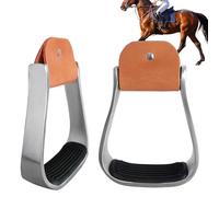 Generisch Stirrups de seguridad - Ergonómica de aluminio Cushioned Equestrian Tack, Horse Riding Stirrups for Stall Stable Pasture Farm Ranch Work Training Competition Trail Leisure Riding, 4,72