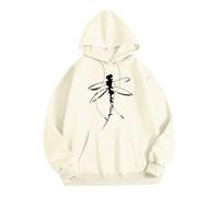 Generisch Streetwear Mujer Mujer Sudadera con Capucha Cuello Redondo Diseño de Impresión Moderno para Elegancia Casual Sudadera con Capucha Niña Sudadera Negra Sudaderas para Sudadera, beige, XL