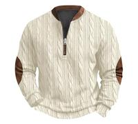 Generisch Streetwear Sudadera para hombre con estampado navideño para la temporada fresca, corte holgado de gran tamaño, práctico cierre de cuello redondo, sudaderas para ropa de calle, Beige-B., 3XL