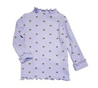 Generisch Suave camiseta térmica de manga larga para niñas con estampado de corazón para calidez en invierno Cómodo aspecto de capas (púrpura, 3-4 años)