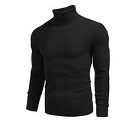 Generisch Sud En línea Ordenar Masculino - Suéter de lana de invierno con cuello redondo, camisa, que combina con la parte superior de cuello alto de transición, abrigo, Negro , XL