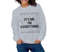 Generisch Sudadera a juego para parejas navideñas/Tengo todo lo que quiero para Navidad Camiseta/Hombre Mujer Jersey de Navidad (Gris claro, L)