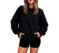 Generisch Sudadera à Manches Longues, col Rond Poches Avant Pour un Confort Hivernal, Negro , XL