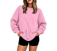 Generisch Sudadera à Manches Longues, col Rond Poches Avant Pour un Confort Hivernal, Rosa., L