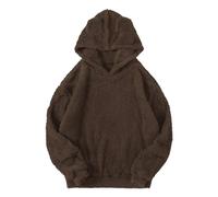 Generisch Sudadera cálida con capucha para hombre, con forro polar suave para mayor comodidad en invierno y diseño informal de calle, café, L