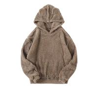Generisch Sudadera cálida con capucha para hombre, con forro polar suave para mayor comodidad en invierno y diseño informal de calle, caqui, XXL