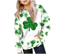 Generisch Sudadera con capucha 2026 con estampado de St Day Fleece Hoodie para adolescentes Sudadera informal ideal para la escuela al aire libre, verde, 5-6 años