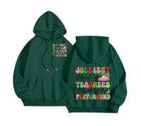 Generisch Sudadera con capucha amarilla de manga larga con cremallera ropa DIY niños regalos sudadera con capucha mujer gran impresión trasera, A4-verde oscuro, S