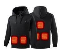 Generisch Sudadera con capucha calefactable para hombre, chaleco calefactor, sudadera con capucha, 5 zonas de calentamiento, pantalla LED, informal, sudadera con capucha, sudadera con cordón, chaqueta