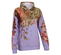 Generisch Sudadera con capucha de gran tamaño para mujer, vintage, con estampado de flor de cerezo, informal, elegante, con capucha, diseño floral, estilo étnico, Y2K, ropa de calle para otoño e