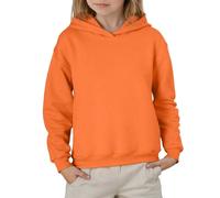 Generisch - Sudadera con capucha de manga larga y diseño liso para niñas, de forro polar, cómoda y casual, para niños y preadolescentes, naranja, 7-8 años