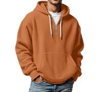 Generisch Sudadera con capucha de mezcla de forro polar suave con bolsillo frontal para comodidad y calidez casuales, naranja, L