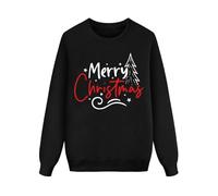 Generisch Sudadera con capucha familiar con diseño navideño de letras y árbol de Navidad, sin gorro, manga larga, moda de invierno, sudadera con capucha para vacaciones, traje familiar estilo papá