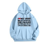 Generisch Sudadera con capucha "I Soy mi sudadera con capucha a la moda para el día de San Valentín", azul celeste, M