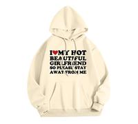 Generisch Sudadera con capucha "I Soy mi sudadera con capucha a la moda para el día de San Valentín", beige, XXL