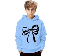 Generisch Sudadera con capucha informal con estampado moderno para niños y niñas, ideal para actividades deportivas en la adolescencia, perfecta para el día a día en la escuela y el tiempo libre (azul