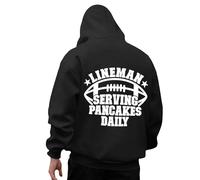 Generisch Sudadera con capucha informal para hombre para el día del partido de fútbol con diseño impreso, ajuste holgado, forro polar cálido, cómodo compañero diario en invierno y temporada, Negro