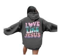 Generisch Sudadera con capucha informal para mujer con estampado divertido, cómodo y informal, forro polar suave para ropa urbana y para el día a día, gris, XXL