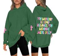Generisch Sudadera con capucha inspiradora para mujer, forro polar suave con mangas largas, para una comodidad informal y casual, verde, S