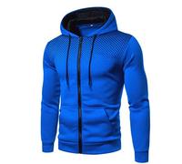 Generisch Sudadera con capucha L Ocio Abrigo cálido Deporte Polka Dot Bolsillos con Cremallera Con Bolsillo Cálido Suéter Top Sudadera Hombre Rojo, azul, L