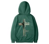 Generisch Sudadera con capucha negra 176 para hombre, sudadera monocromática con estampado en la parte posterior sudaderas geniales para hombre, verde, XL