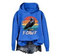 Generisch Sudadera con capucha negra Suéter casual con capucha y cordón para mujer Vestir cosas, azul, S