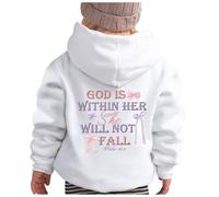 Generisch Sudadera con capucha para adolescentes y niñas, informal, holgada, bonita, de manga larga, con capucha, para deporte, para niñas, conejito, Blanco, 7-8 años