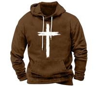 Generisch Sudadera con capucha para hombre 4XL de talla grande, sudadera para hombre con capucha, color blanco, con estampado estampado con aspecto desgastado, sudadera informal de manga larga
