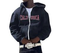 Generisch Sudadera con capucha para hombre con cremallera frontal para una comodidad cómoda para el día a día, aspecto informal y casual en un diseño versátil, marine, 4XL