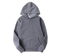 Generisch Sudadera con capucha para hombre, con cremallera, monocolor, color verde oliva, gris oscuro, M