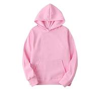 Generisch Sudadera con capucha para hombre, con cremallera, monocolor, color verde oliva, Rosa., L