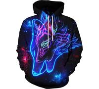 Generisch Sudadera con capucha para hombre con estampado 3D, diseño de cielo estrellado con estampado de galaxia, sudadera de manga larga con capucha para hombres y niños, suéter con bolsillo canguro