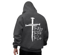 Generisch Sudadera con capucha para hombre con estampado de cruz cristianismo sudadera con capucha The Way, The Truth, The Life, sudadera para hombre, sudadera deportiva, chaqueta de otoño, chaqueta