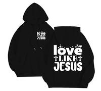 Generisch Sudadera con capucha para hombre, con estampado de letras de Jesús, con cordón y bolsillos, ligera y cómoda, manga larga, sudadera con capucha para deporte, fitness, exterior, chaqueta de
